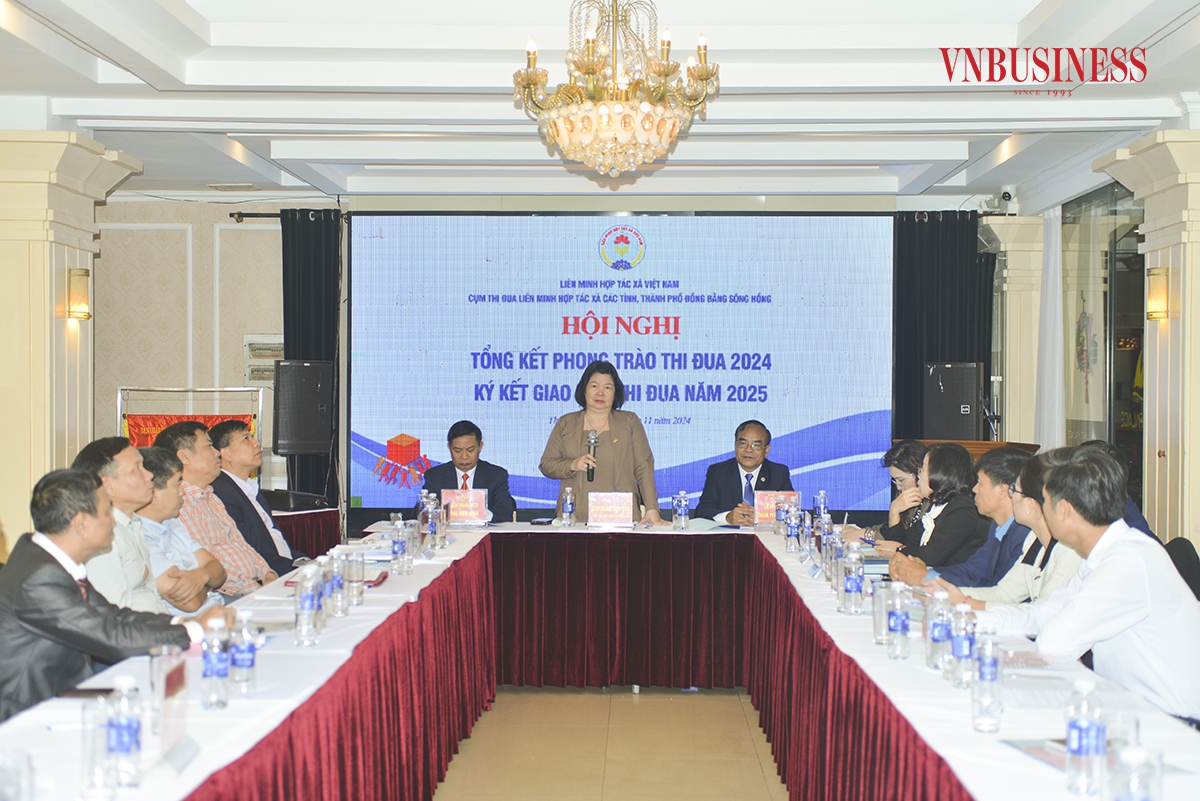 Chủ tịch Liên minh HTX Việt Nam Cao Xuân Thu Vân phát biểu chỉ đạo tại Hội nghị