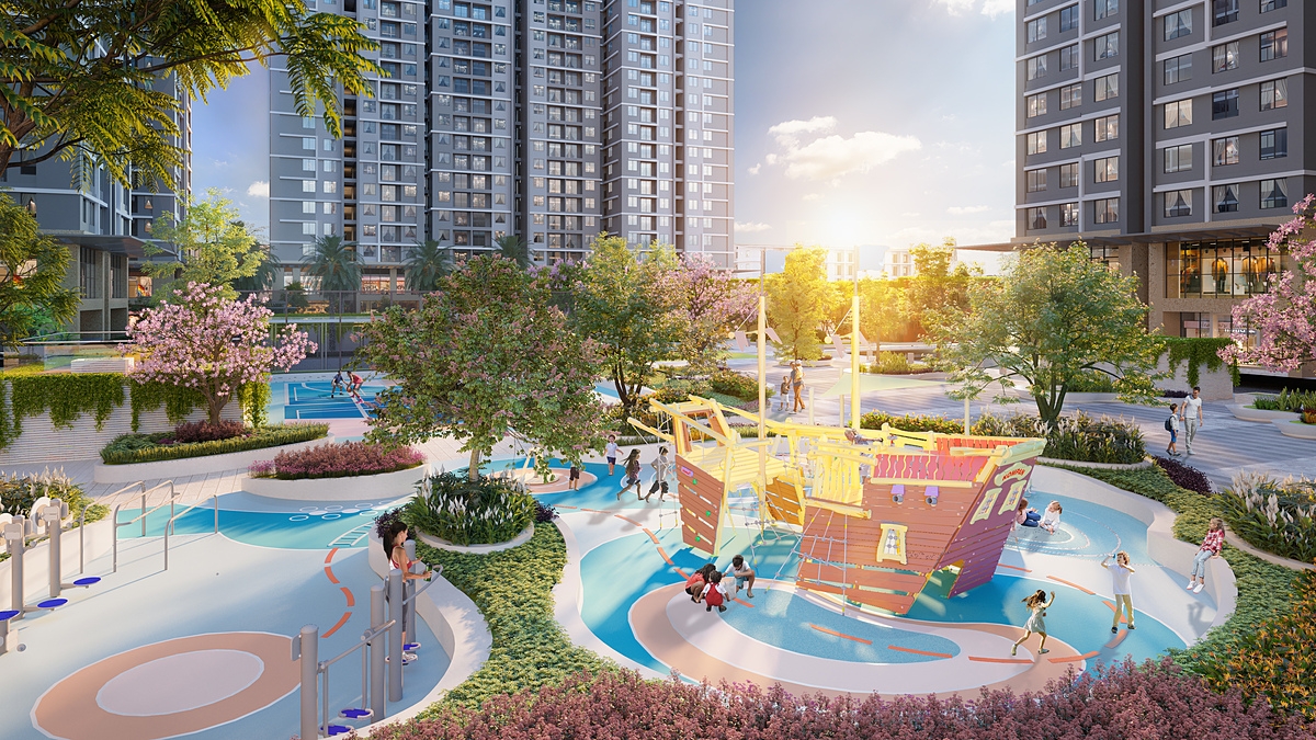 Được bố trí hệ cây xanh phong phú, công viên Sun Square tạo ra khoảng không gian tự nhiên ngoài trời để trẻ em có thể tự do vui chơi, khám phá, phát triển bản thân một cách toàn diện nhất.