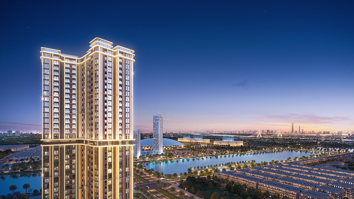 Thiết kế kiến trúc tòa tháp căn hộ lấy cảm hứng từ vẻ đẹp cổ kính của thành Cổ Loa.