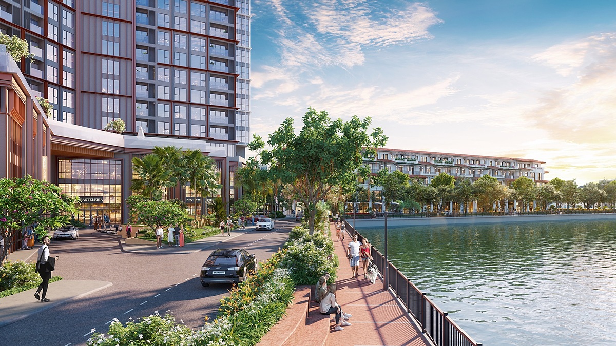 Không gian sống, nghỉ dưỡng cũng được chăm chút tại The Sonata với cảnh quan ven sông và hệ tiện ích cao cấp.