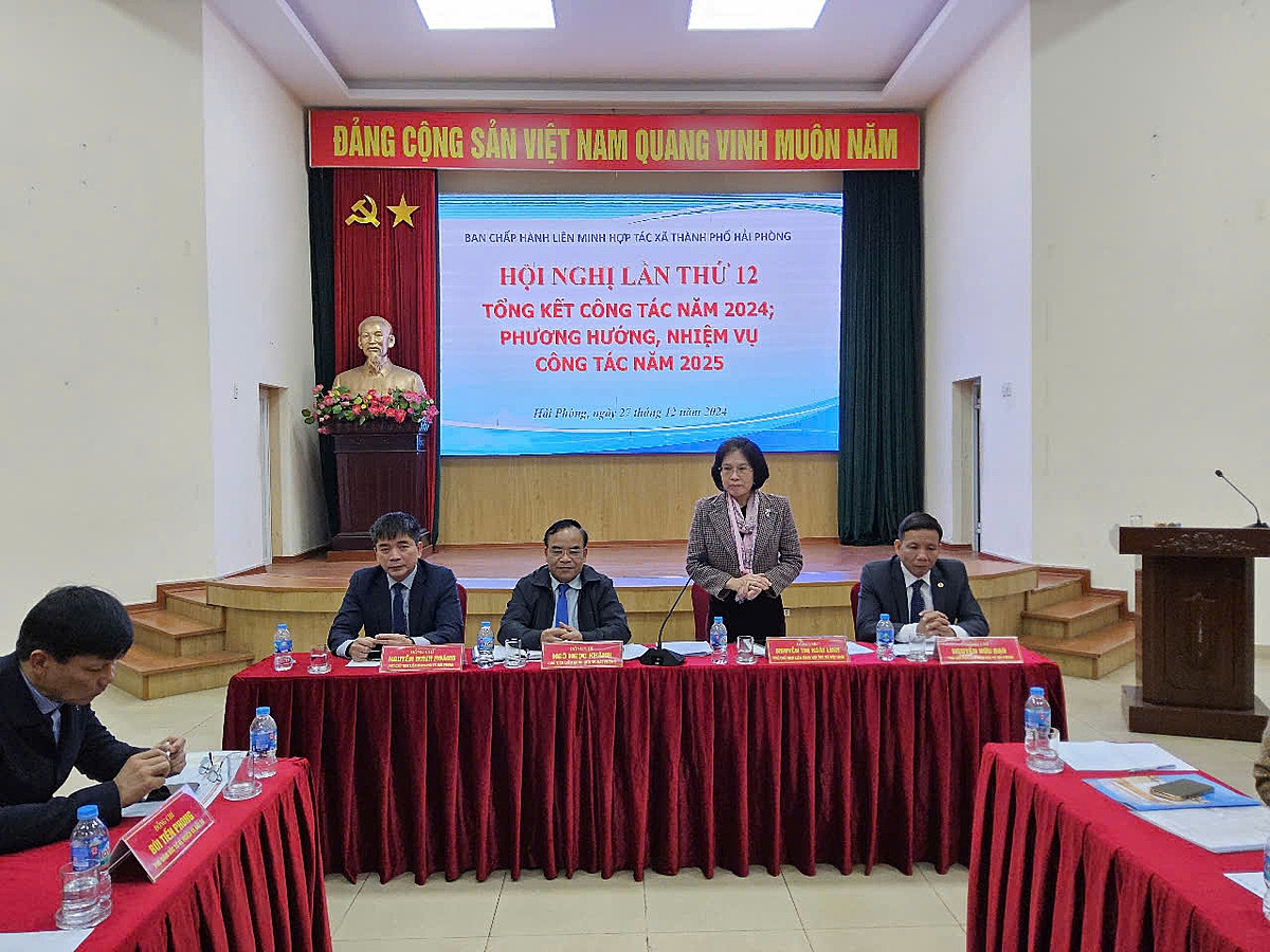 Phó Chủ tịch Liên minh HTX Việt Nam phát biểu.