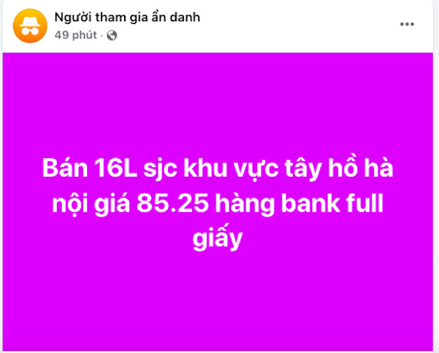 Người dân mua bán vàng trên chợ mạng &lpar;Ảnh chụp màn hình&rpar;