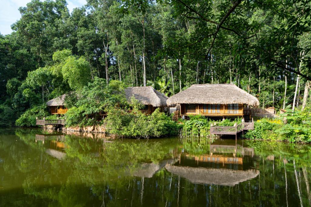 Không gian xanh mướt quanh bản làng Thái Hải.