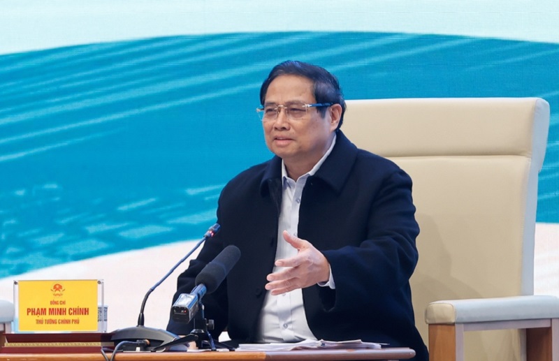 Thủ tướng Phạm Minh Chính tại hội nghị đối thoại với nông dân Việt Nam năm 2024.
