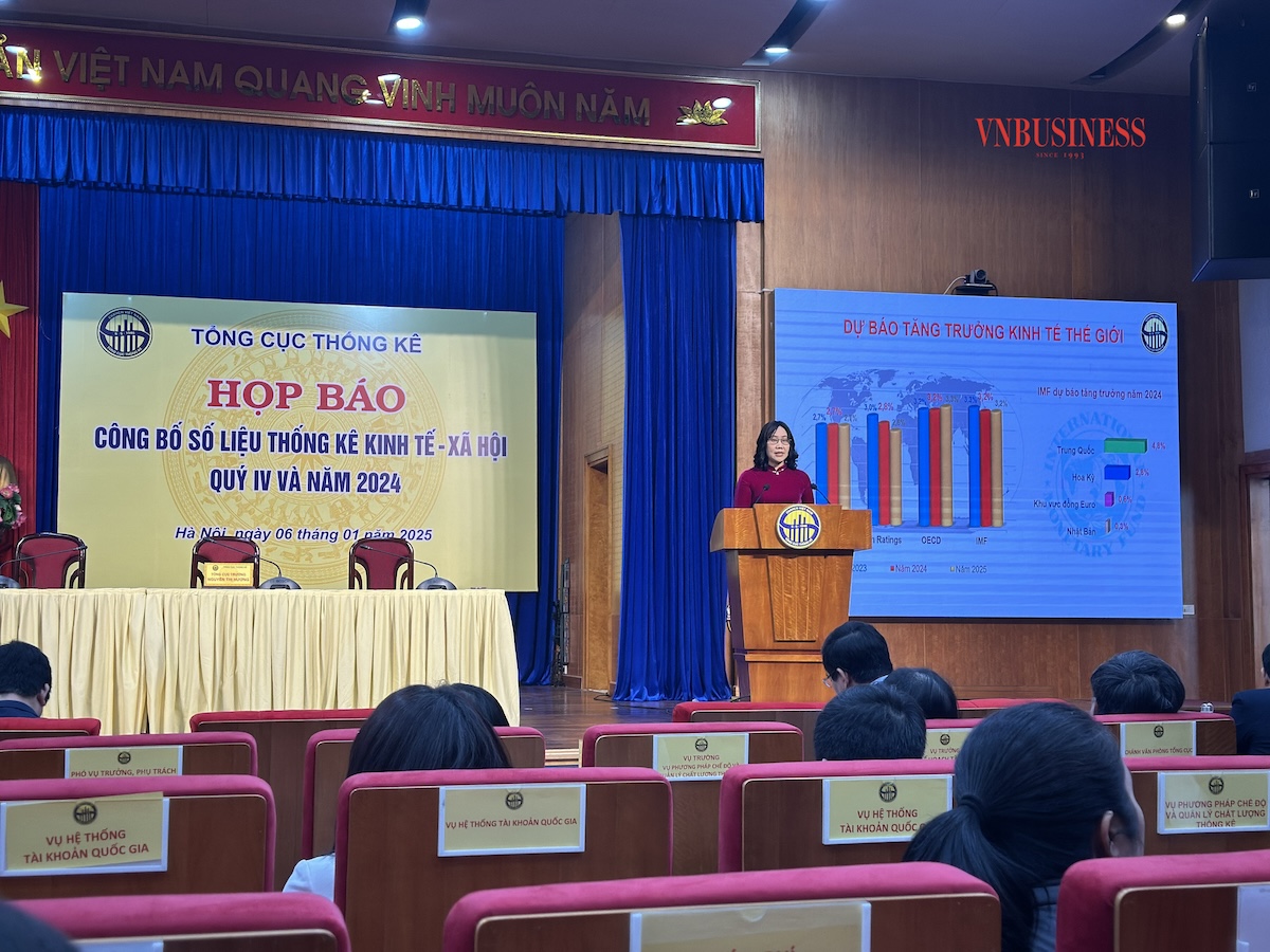 Tổng cục trưởng Nguyễn Thị Hương công bố báo cáo tình hình kinh tế - xã hội quý IV/2024 và cả năm 2025