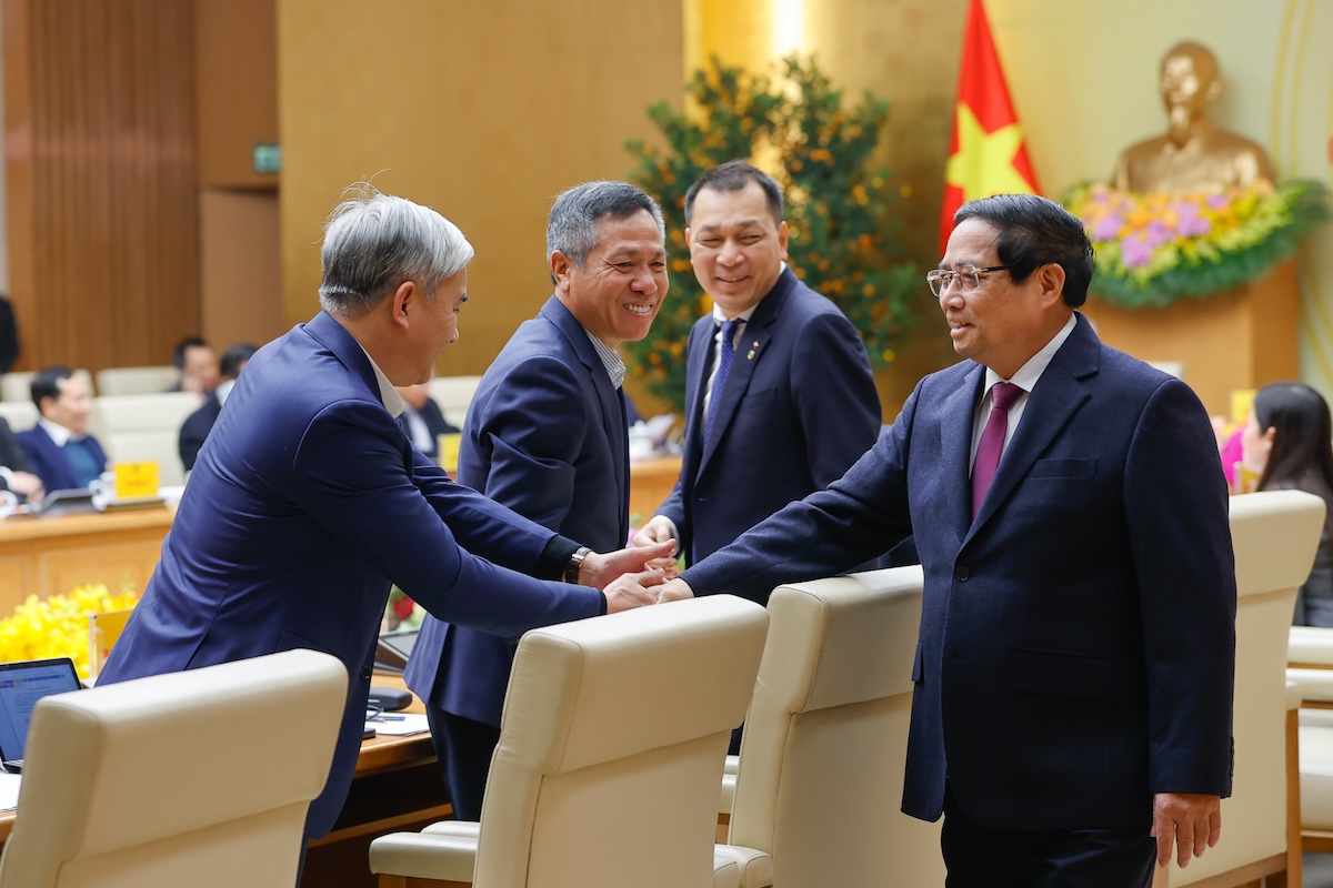 Thủ tướng Phạm Minh Chính gặp gỡ các doanh nghiệp. Ảnh: VGP.