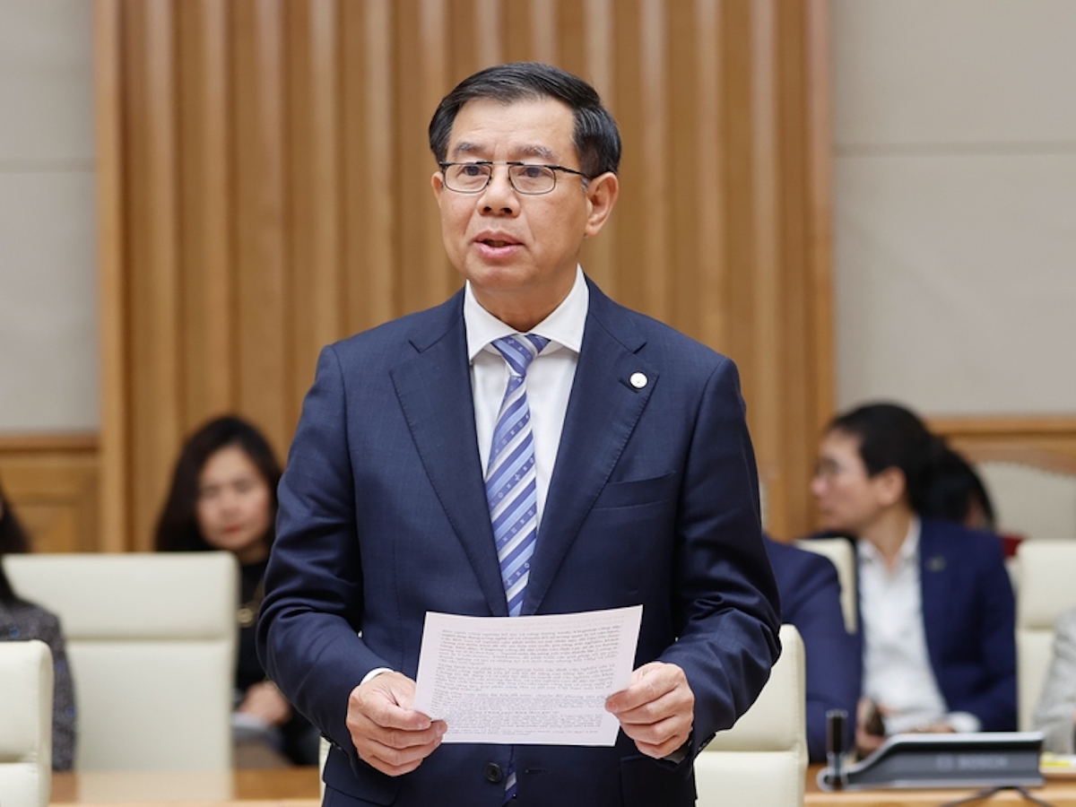 Ông Nguyễn Việt Quang, Tổng Giám đốc Tập đoàn Vingroup phát biểu tại Hội nghị - Ảnh VGP.