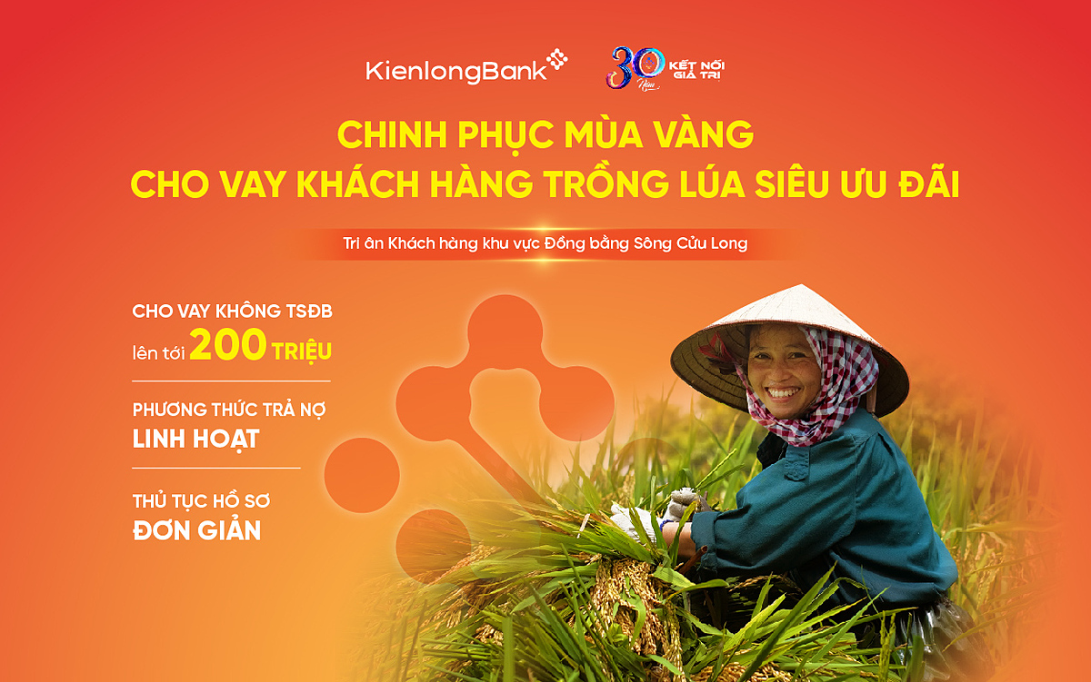 KienlongBank giảm lãi suất cho khách hàng tại Đồng bằng sông Cửu Long.
