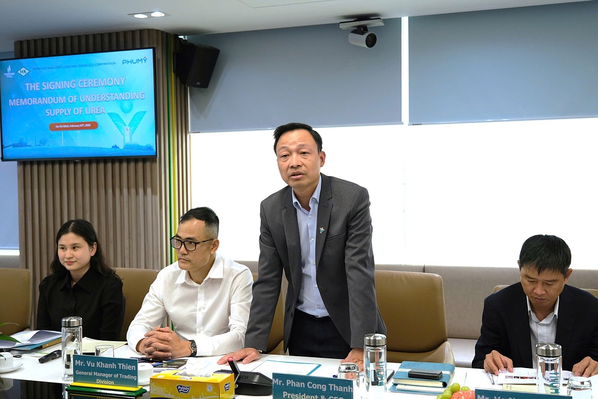 ng Phan Công Thành - TGĐ Phú Mỹ phát biểu tại Lễ ký kết.