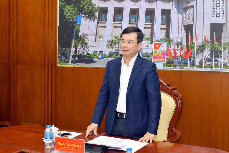 Phó Thống đốc NHNN Phạm Thanh Hà phát biểu kết luận cuộc họp. Ảnh: VGP