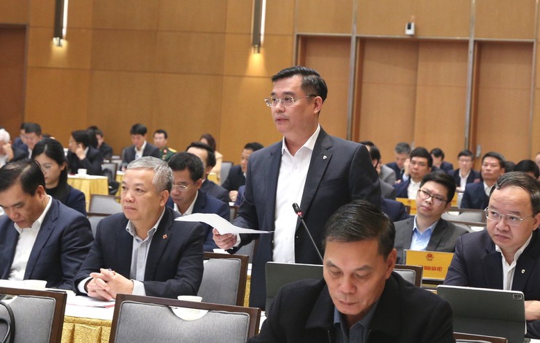 Ông Nguyễn Thanh Tùng, Chủ tịch HĐQT Vietcombank phát biểu tại Hội nghị. Ảnh: VGP