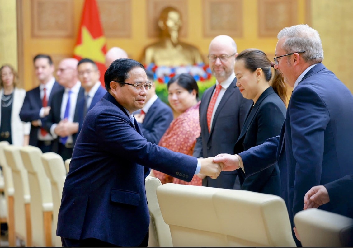 Thủ tướng mong các doanh nghiệp Hoa Kỳ coi Việt Nam là cứ điểm đầu tư lâu dài, với tầm nhìn 50 năm, 100 năm - Ảnh: VGP