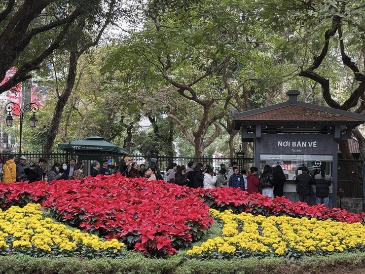 Du khách nhộn nhịp du xuân tại di tích Văn Miếu - Quốc Tử Giám