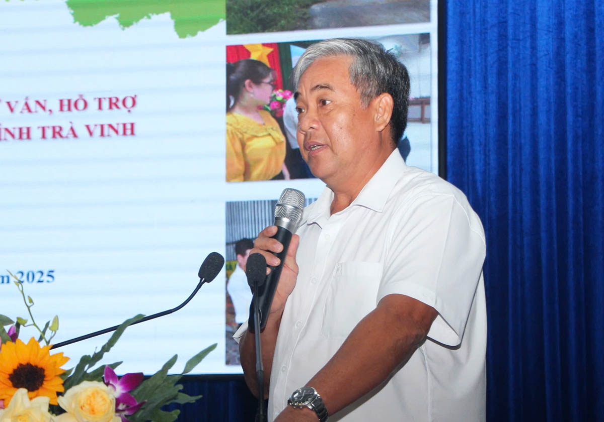 Chủ tịch Liên minh HTX tỉnh Trà Vinh - Thái Phước Lộc phát biểu tại Hội nghị.