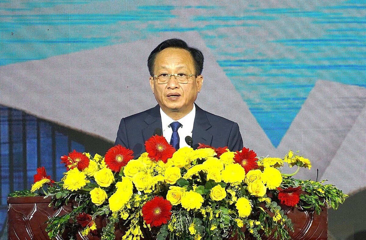 Chủ tịch UBND tỉnh Bạc Liêu - Phạm Văn Thiều phát biểu tại Hội nghị Xúc tiến đầu tư 2025.