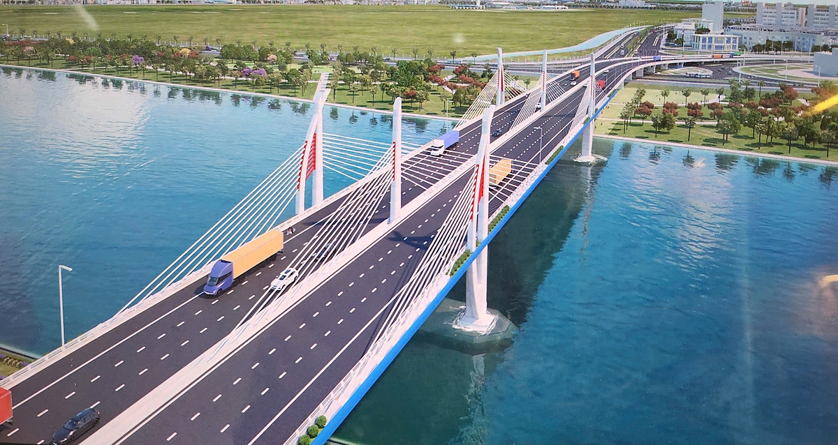 Phối cảnh dự án đường vành đai 2 đoạn đường nối Tân Vũ - Hưng Đạo - Bùi Viện.