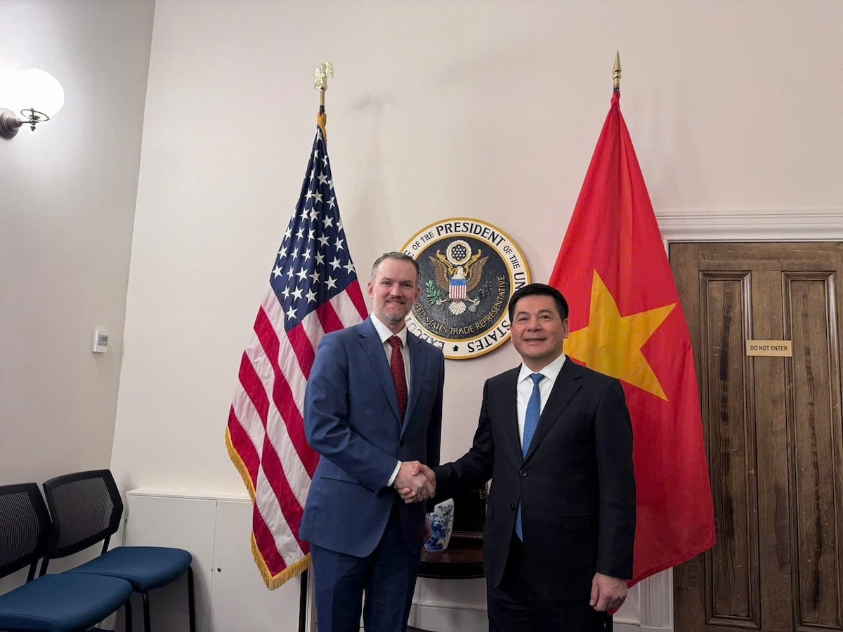 Đặc phái viên của Thủ tướng Chính phủ, Bộ trưởng Công Thương, Nguyễn Hồng Diên làm việc với Trưởng Đại diện Thương mại Hoa Kỳ Jamieson L. Greer.