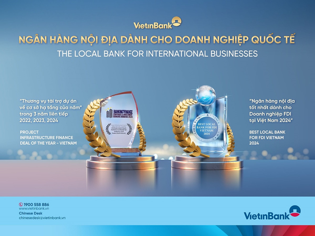 Vietinbank là ngân hàng nội địa tốt nhất dành cho Doanh nghiệp FD tại Việt Nam năm 2024.