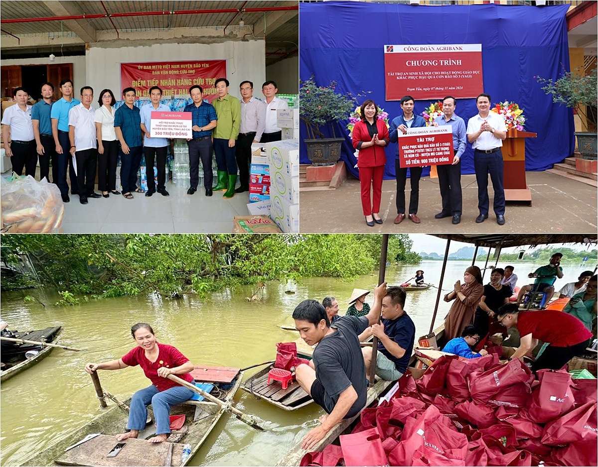 Những món quà được Agribank gửi đến người dân bị ảnh hưởng do bão số Yagi.