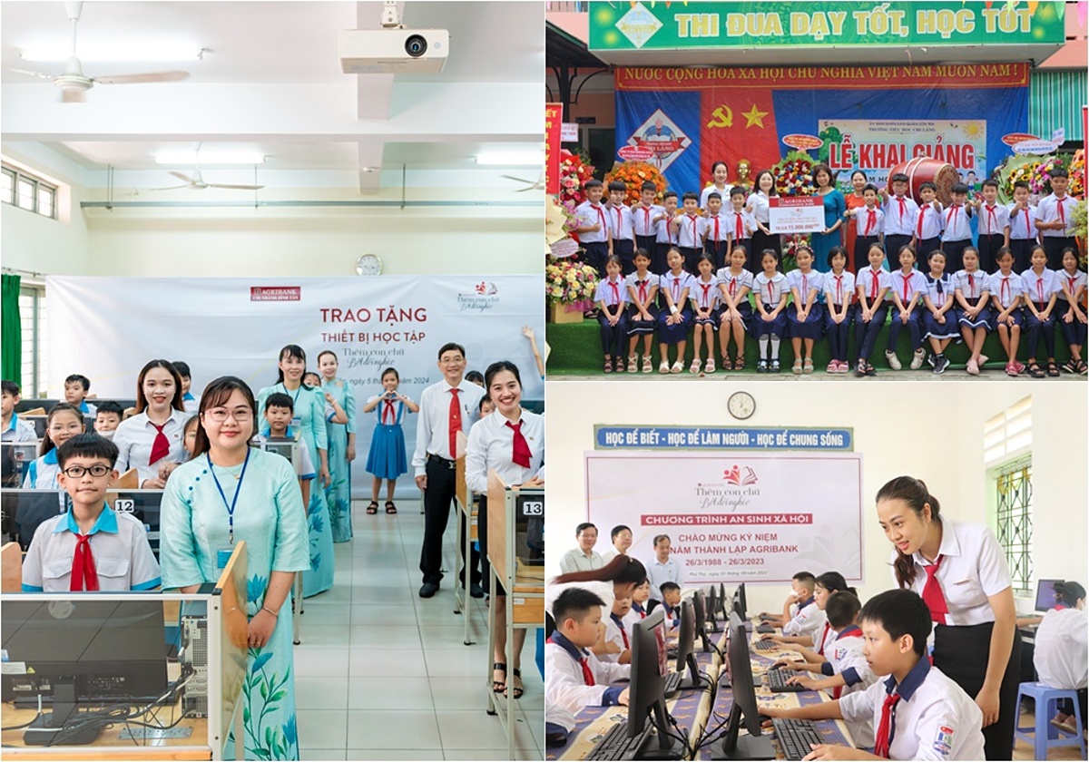 Chương trình trao tặng tủ sách, thiết bị học tập Thêm con chữ, bớt đói nghèo với mục đích hỗ trợ các trường học, đặc biệt tại các địa bàn khó khăn, nông thôn, vùng sâu vùng xa.