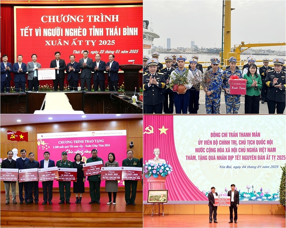 Mỗi dịp Tết đến Xuân về, Agribank tổ chức các đoàn công tác đến thăm, tặng quà tới cán bộ, chiến sĩ và đồng bào tại nhiều địa phương trên cả nước.