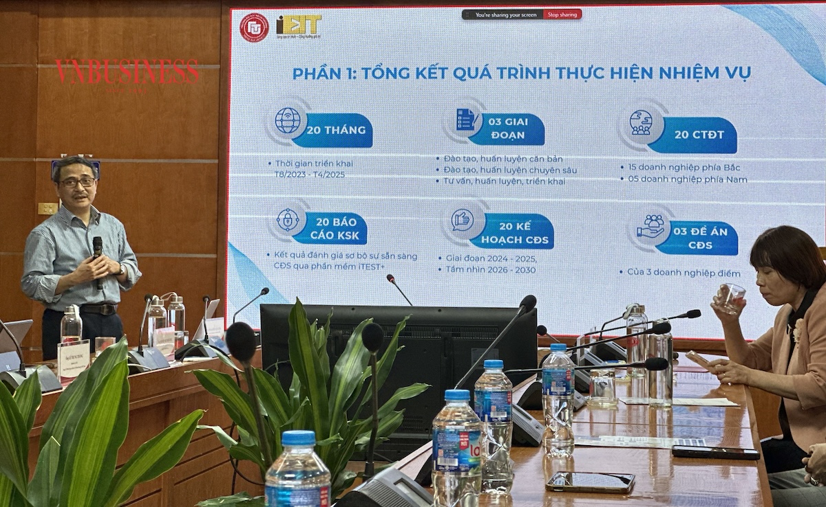 PGS.TS Nguyễn Văn Minh trình bày lộ trình triển khai chuyển đổi số cho doanh nghiệp SME.