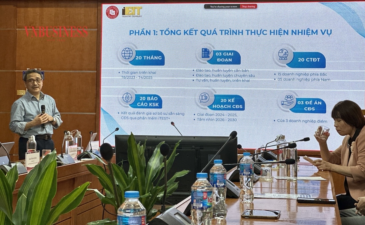 PGS.TS Nguyễn Văn Minh trình bày lộ trình triển khai chuyển đổi số cho doanh nghiệp SME.