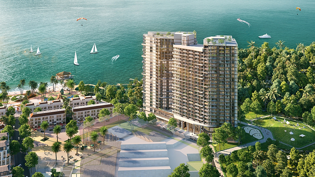 Dấu ấn phong thủy hội tụ trong vị trí và kiến trúc của tòa The Xanh 1 &lpar;Ảnh: Sun Property&rpar;