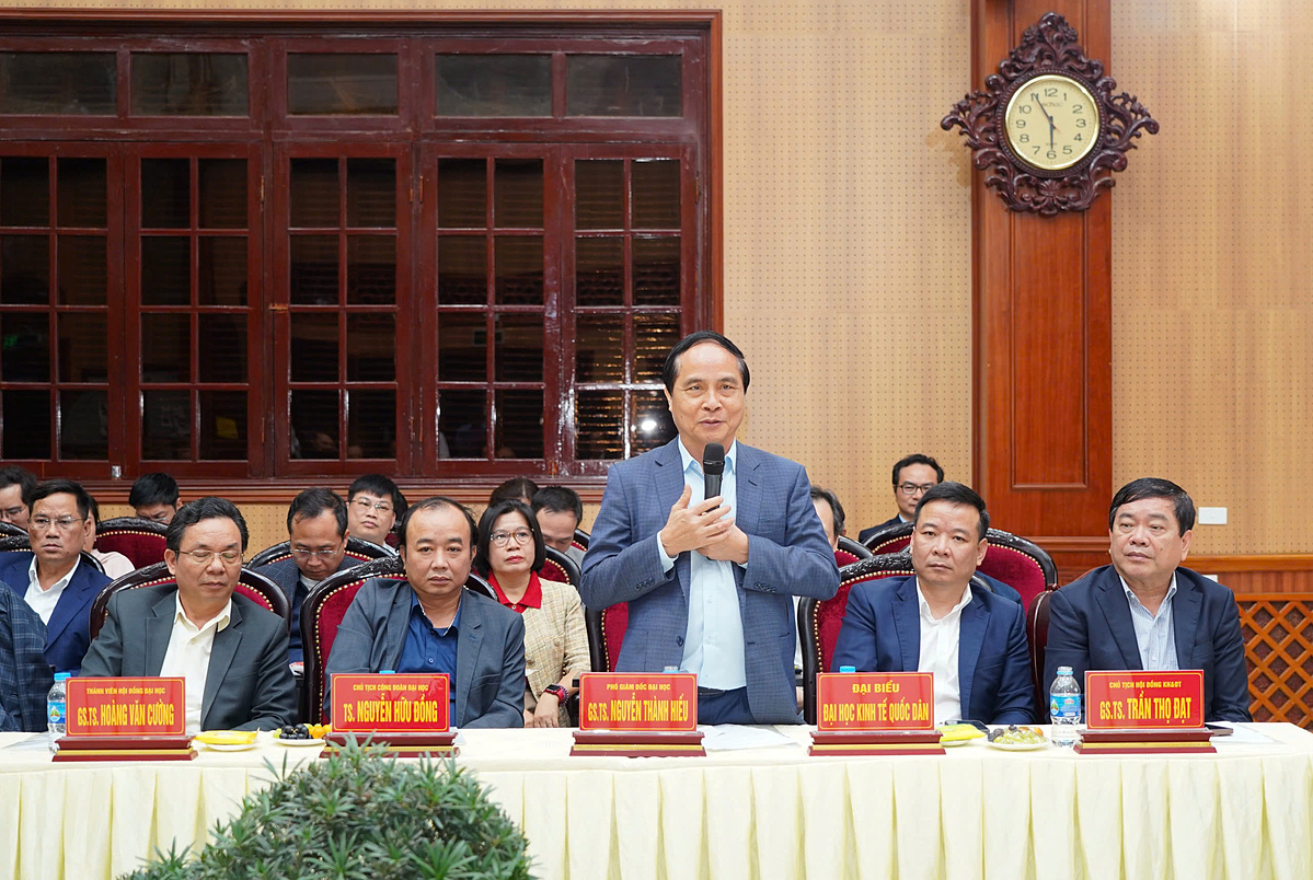 Các trường ĐH lớn tại Hà Nội làm việc với Hà Nam về kế hoạch xây dựng cơ sở 2 ở TP Phủ Lý Ảnh: Hoa Hiên