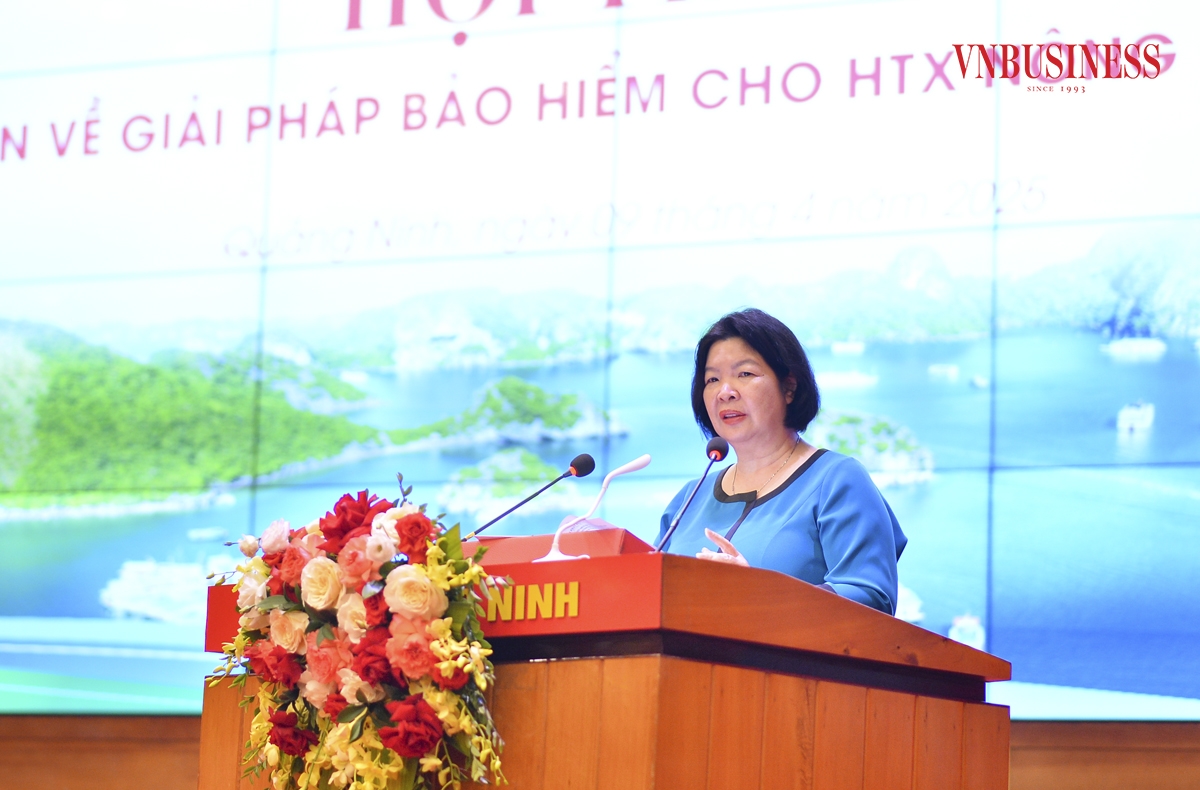 Chủ tịch Liên minh HTX Việt Nam Cao Xuân Thu Vân nhấn mạnh tầm quan trọng của bảo hiểm nông nghiệp cho HTX.