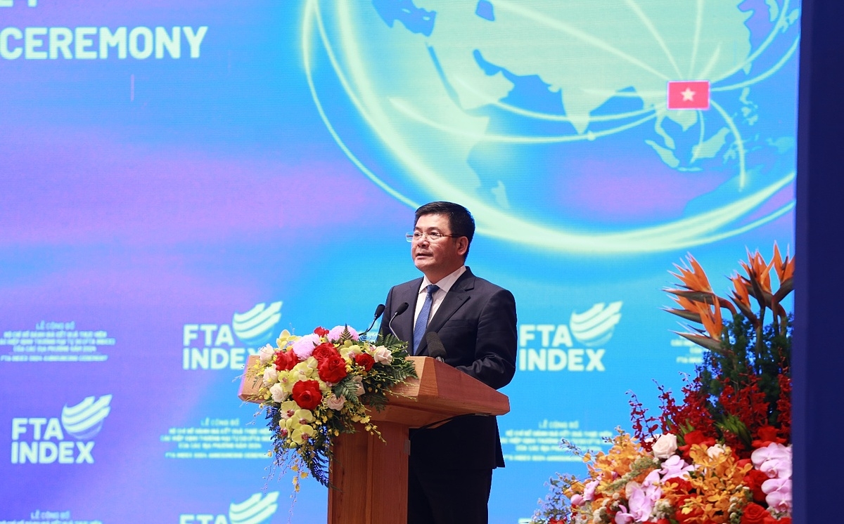 Bộ trưởng Bộ Công Thương Nguyễn Hồng Diên phát biểu khai mạc Lễ công bố Bộ chỉ số FTA Index.