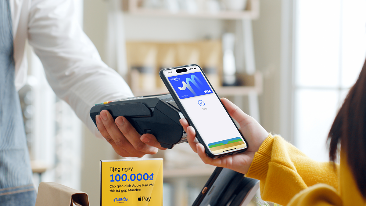 Muadee cũng đã có mặt trên Apple Pay để khách hàng dễ dàng thanh toán trực tiếp mọi lúc mọi nơi.