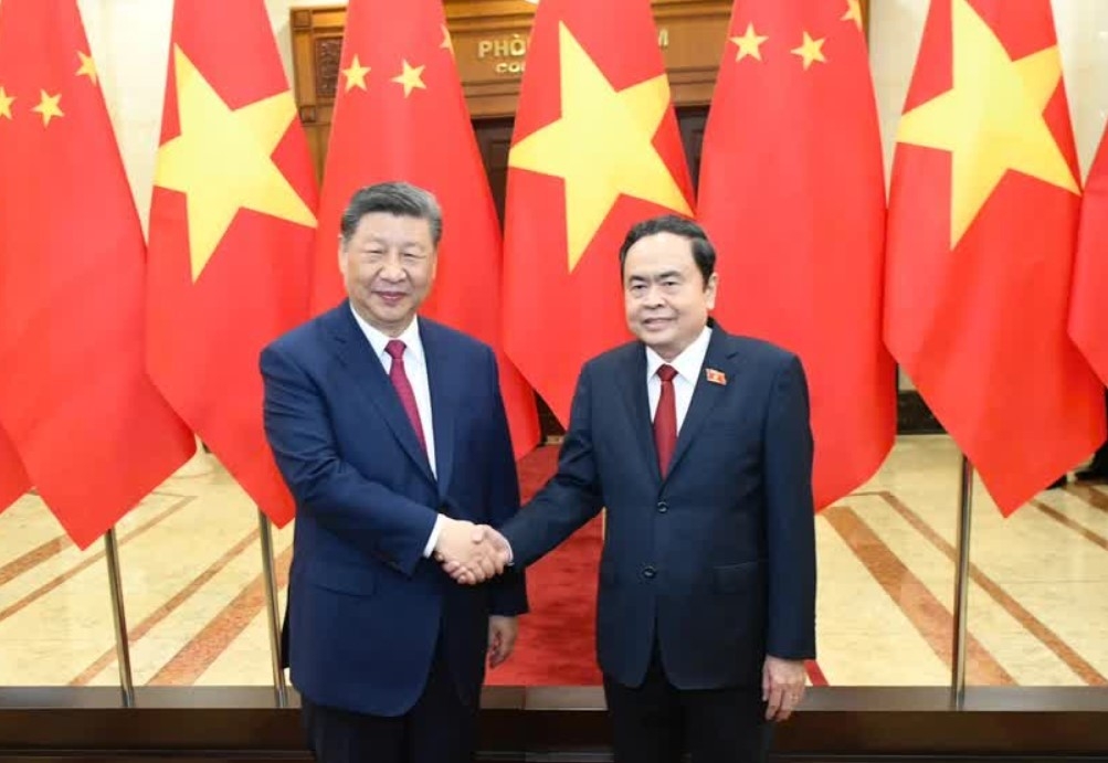 Tổng Bí thư, Chủ tịch Trung Quốc Tập Cận Bình hội kiến Chủ tịch Quốc hội Trần Thanh Mẫn.