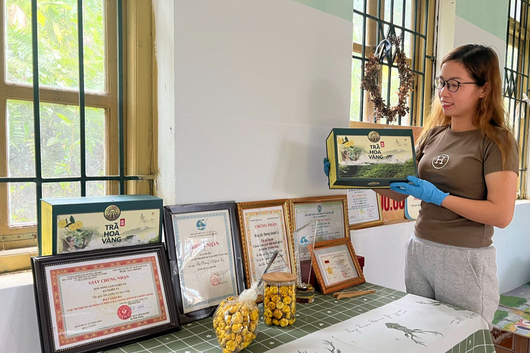 Sản phẩm trà hoa vàng của HTX Nghĩa Tá đã được công nhận OCOP 3 sao.