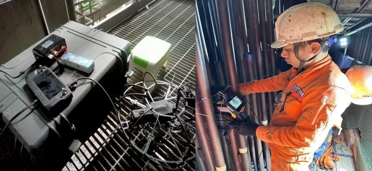 Thiết bị bay và camera nội soi ống. Ảnh: Nghi Sơn.