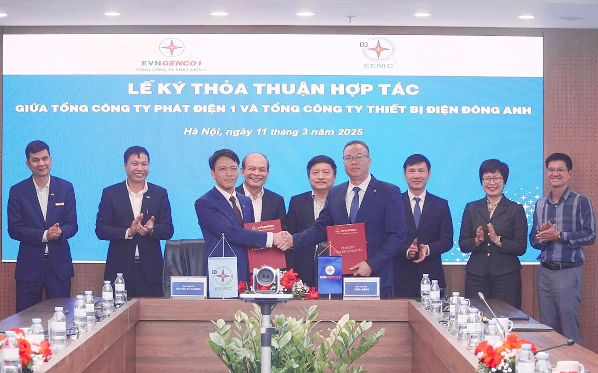 EVNGENCO1 ký Thỏa thuận hợp tác với Tổng công ty Thiết bị điện Đông Anh ngày 11/3/2025.