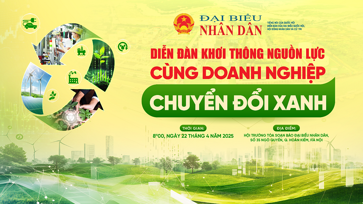 Diễn đàn “Khơi thông nguồn lực cùng doanh nghiệp chuyển đổi xanh”.