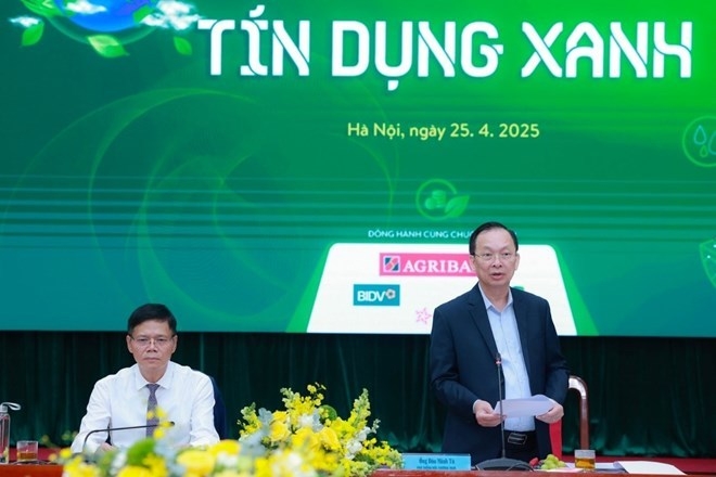 Ông Đào Minh Tú, Phó Thống đốc Thường trực Ngân hàng Nhà nước Việt Nam phát biểu tại hội thảo.