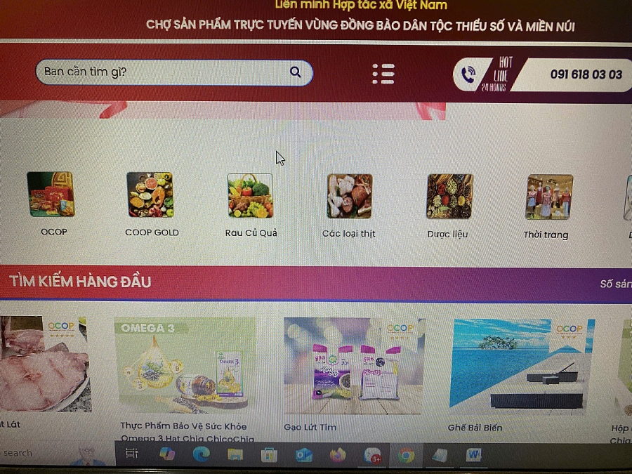 Hàng hóa trên sàn vcamart.vn được sắp xếp theo nhóm để thuận tiện cho việc mua-bán.