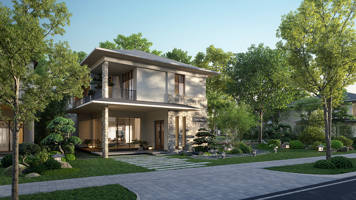 Biệt thự onsen đơn lập.