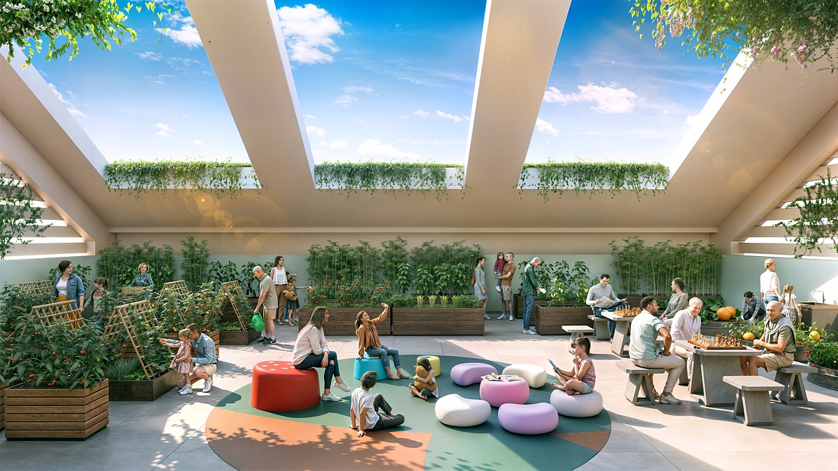 Phối cảnh không gian gác mái của căn hộ Park Residence &lpar;Ảnh: Sun Property&rpar;.