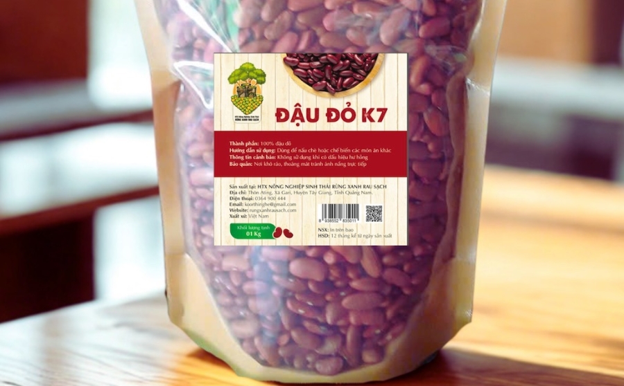 Sản phẩm Đậu đỏ K7 của HTX Nông nghiệp sinh thái rừng xanh phấn đấu được xếp hạng OCOP 3 sao trong năm 2025.