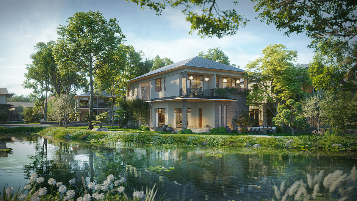 Biệt thự khoáng nóng đơn lập tại Onsen village.