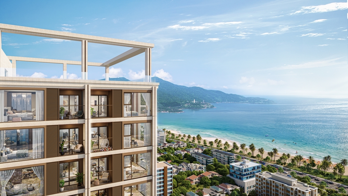 Tầm nhìn hướng biển của căn hộ Sun Costa Residence - Ảnh phối cảnh minh họa Sun Property.