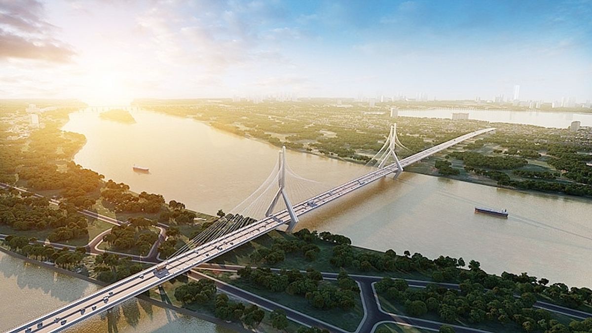 Phối cảnh cầu Tứ Liên.