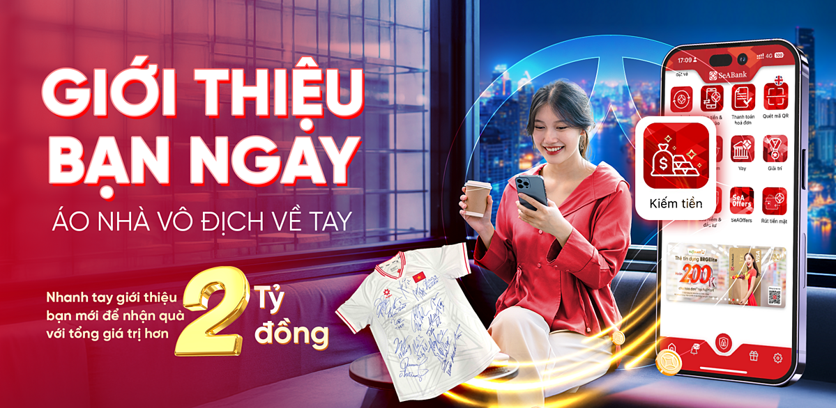 SeAMobile đang triển khai chương trình “Giới thiệu bạn ngay - Áo nhà vô địch về tay” cho phép người dùng hiện hữu nhận thưởng khi mời bạn bè cùng sử dụng ứng dụng.