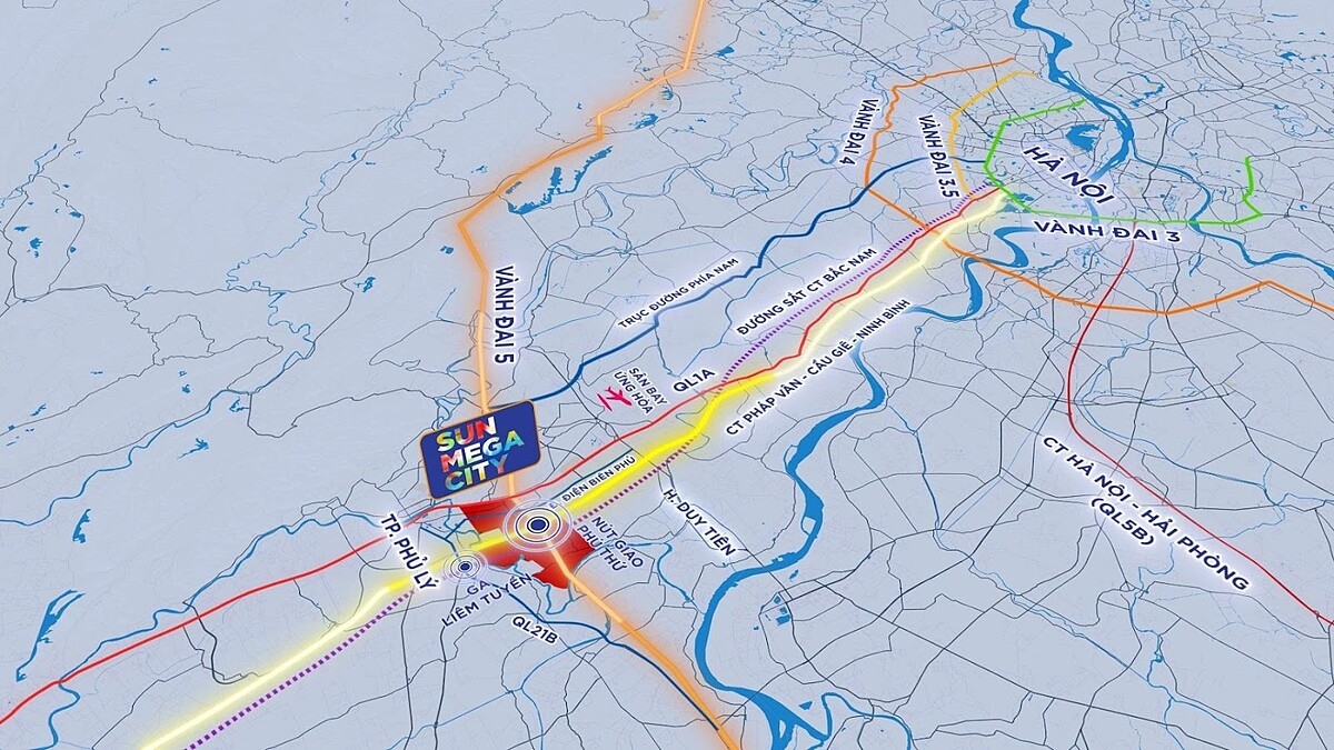 Hạ tầng bứt tốc, kết nối mở rộng là đòn bẩy gia tăng giá trị cho Sun Mega City &lpar;Ảnh: Sun Property&rpar;