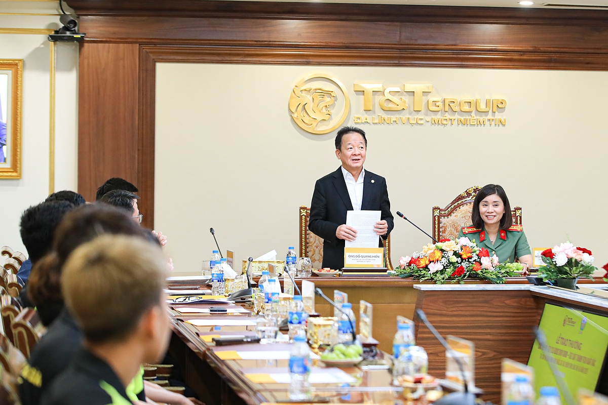 Ông Đỗ Quang Hiển, Nhà sáng lập, Chủ tịch Điều hành Tập đoàn T&T Group phát biểu tại sự kiện.