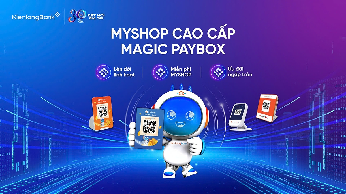 KienlongBank mang tới “Ngày không tiền mặt” MyShop cao cấp &lpar;Magic Paybox&rpar; với những ưu điểm vượt trội dành cho chủ cửa hàng.