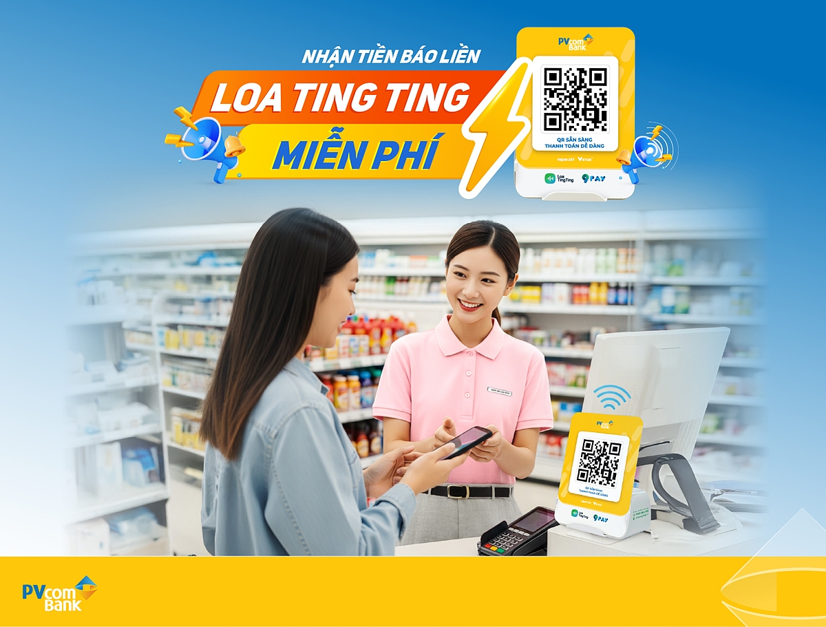 PVcomBank triển khai Loa thông báo biến động số dư cho khách hàng hộ kinh doanh.